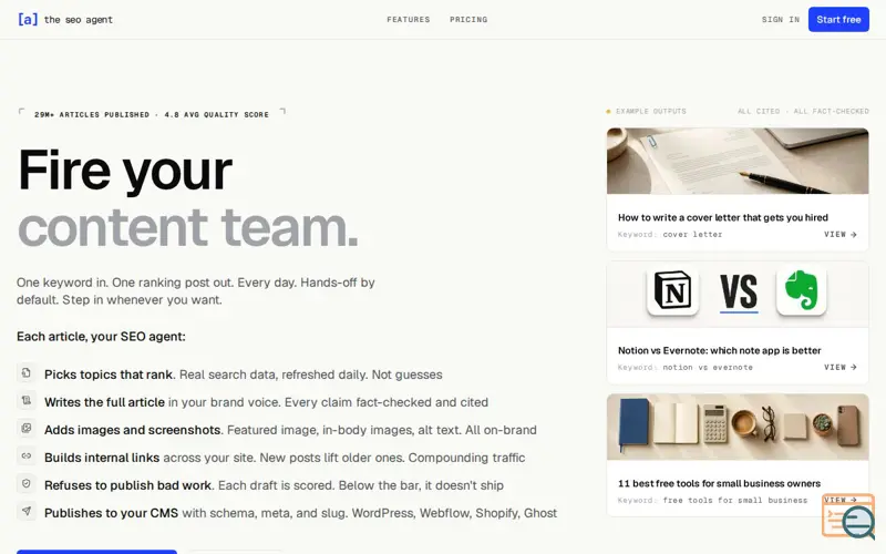 Screenshot of The SEO Agent