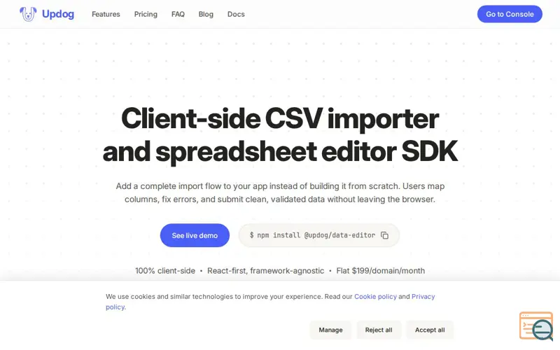Screenshot of Updog Importer