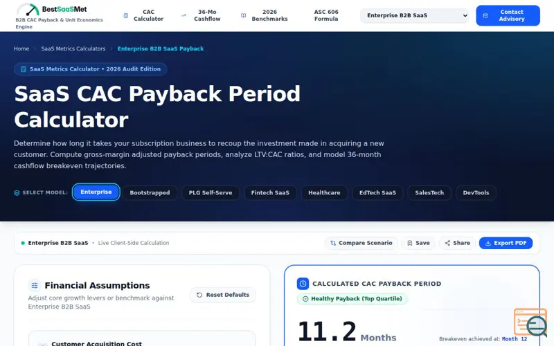 Screenshot of Best SAAS Metrics