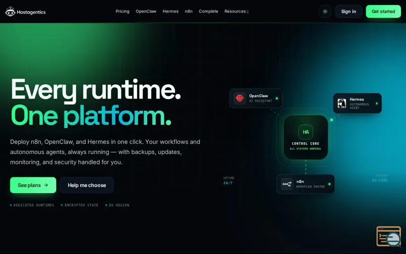 Screenshot of HostAgentics
