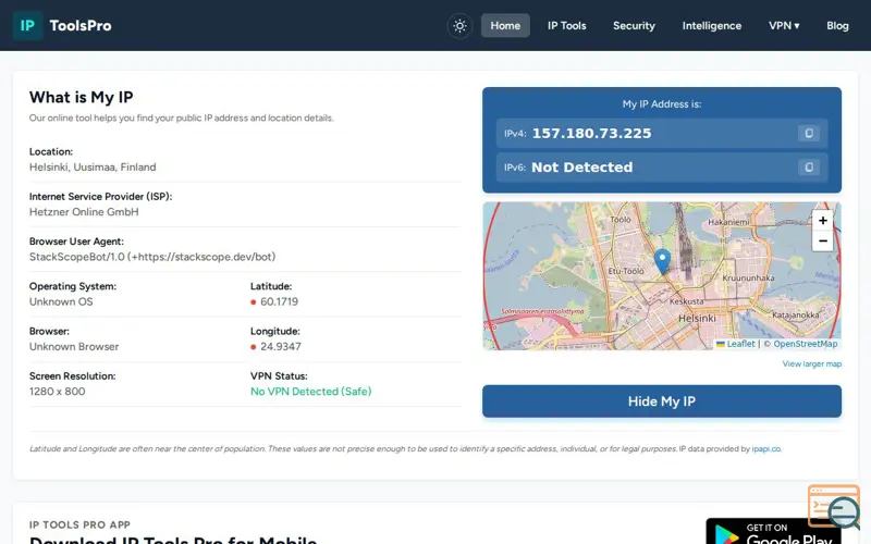 Screenshot of IP Tools Pro