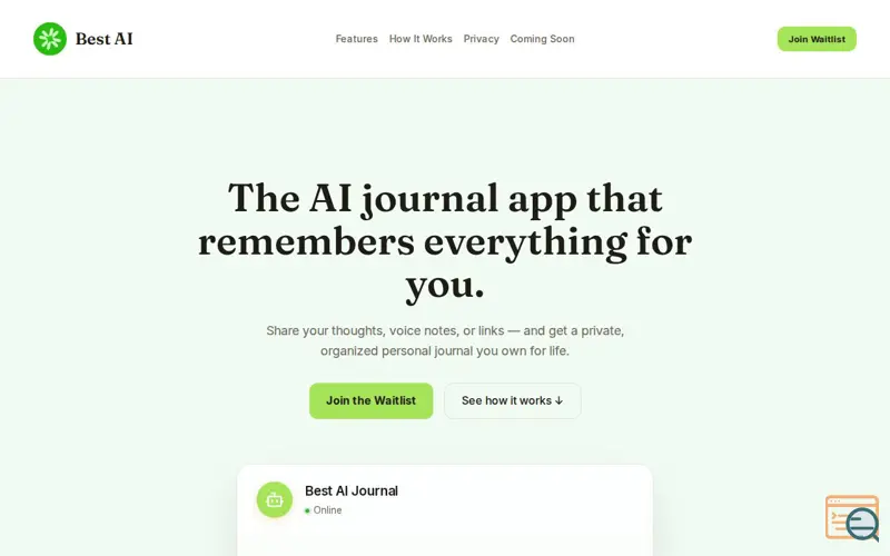 Screenshot of Your Journal with AI Memory