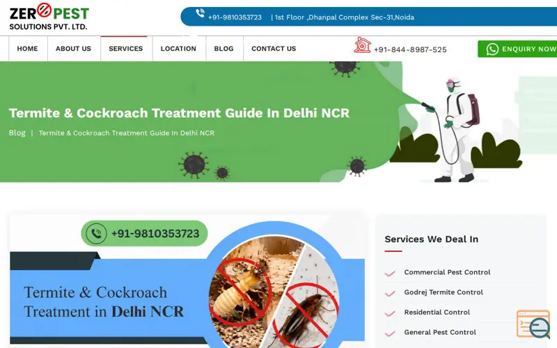 Screenshot of  Pest Control Services in Delhi 