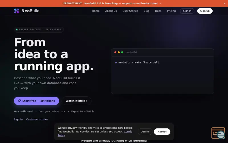 Screenshot of NeoBuild