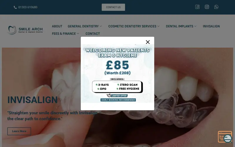 Screenshot of Smile Arch Dental