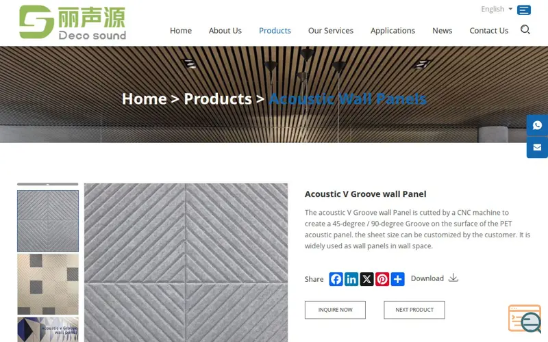 Screenshot of Acoustic V Groove wall Panel