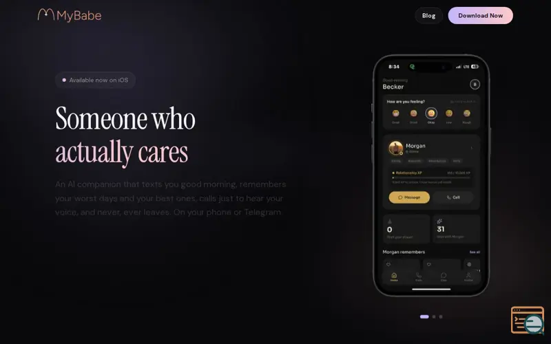 Screenshot of MyBabe AI