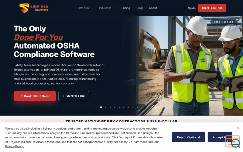 Screenshot of Safety Team Technologies