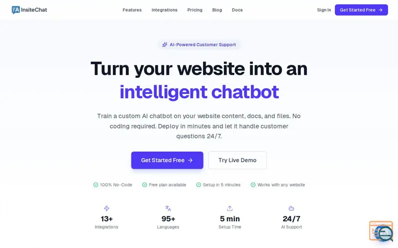 Screenshot of InsiteChat.ai