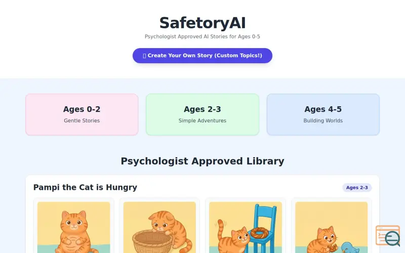 Screenshot of SafeStoryAI