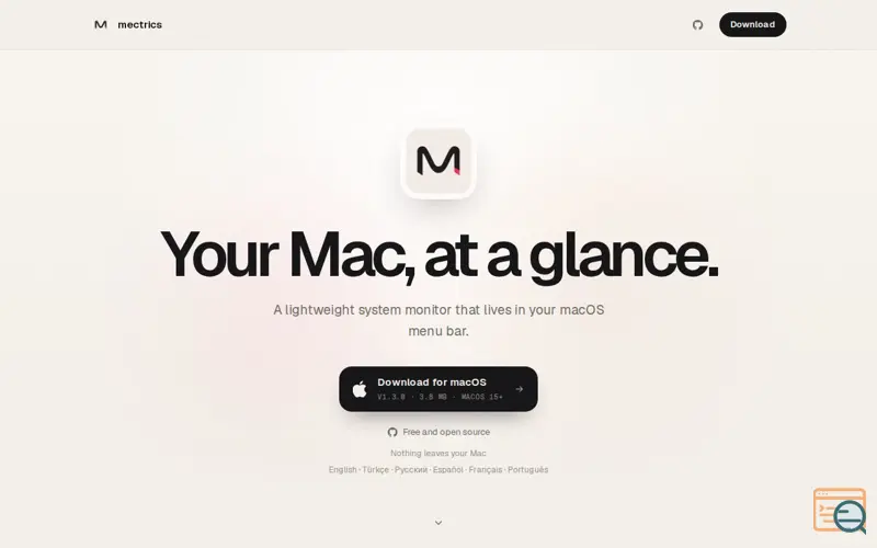 Screenshot of mectrics