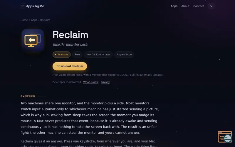 Screenshot of Reclaim