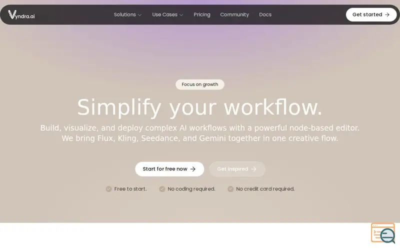Screenshot of Vyndra.ai