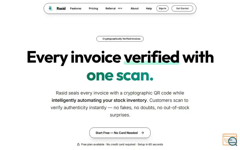 Screenshot of Rasid — Smart Invoice Platform