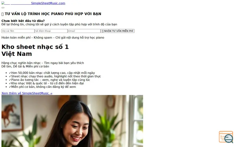 Screenshot of Simple Sheet Music