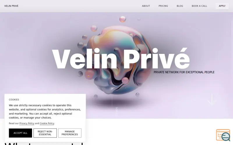 Screenshot of VELIN PRIVÉ