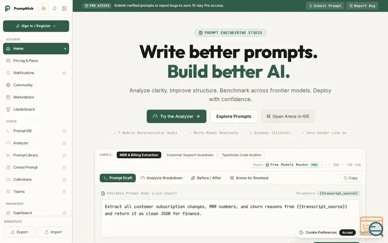 Screenshot of PromptHub – Stop Losing Your Best AI Prompts