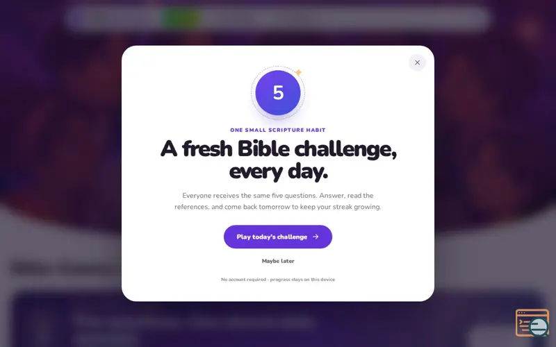 Screenshot of BibleGamesHub