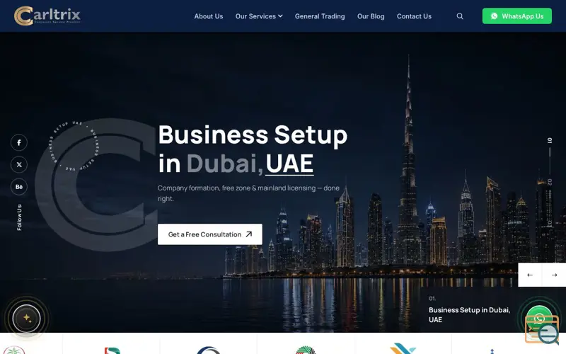 Screenshot of Business Setup in Dubai, UAE