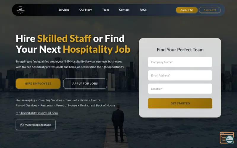 Screenshot of Hospitality Staffing