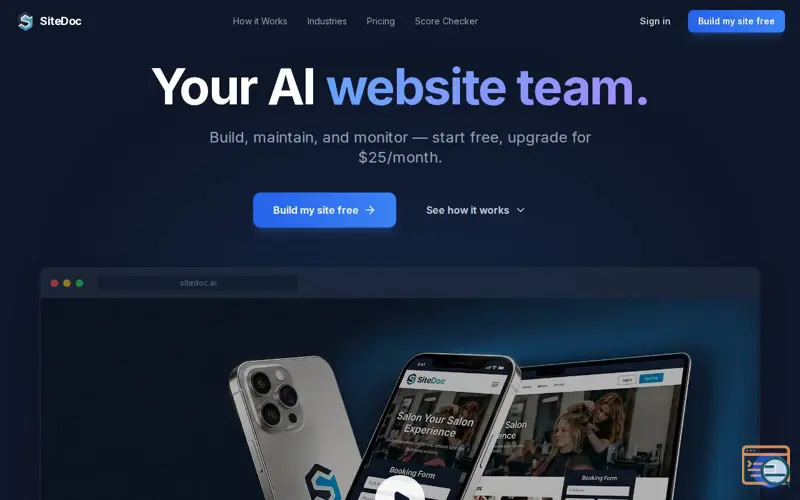 Screenshot of SiteDoc.Ai