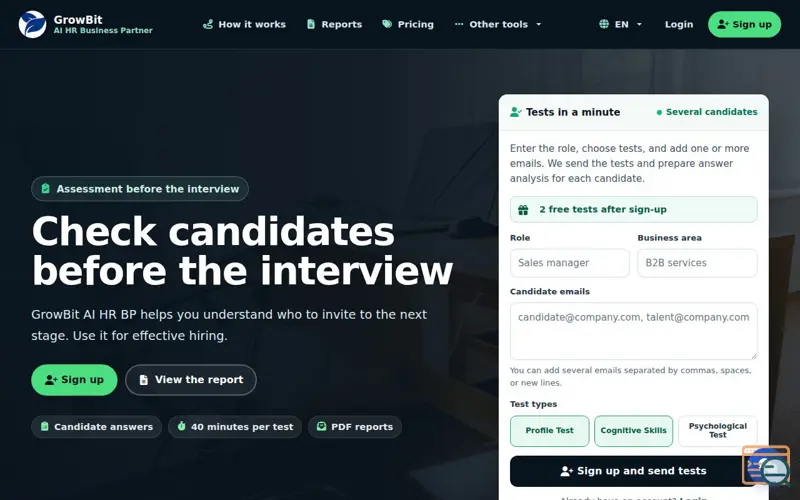 Screenshot of HRGrowbit