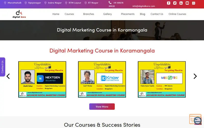 Screenshot of Digital Marketing Course in Koramangala