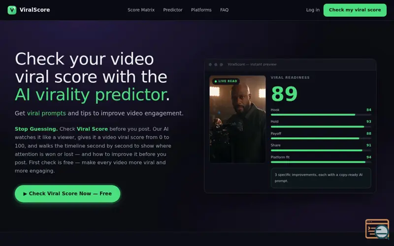 Screenshot of ViralScore