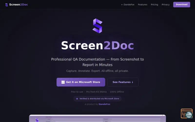 Screenshot of Screen2Doc