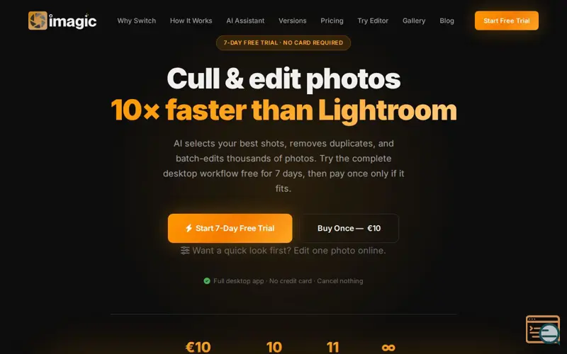 Screenshot of imagic