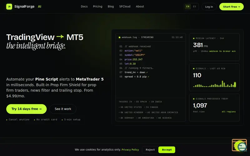 Screenshot of SignalForge AI