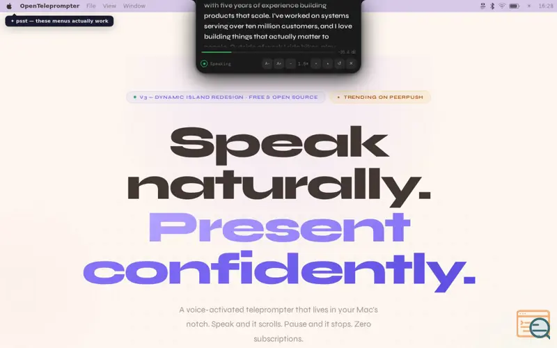 Screenshot of OpenTeleprompter V3