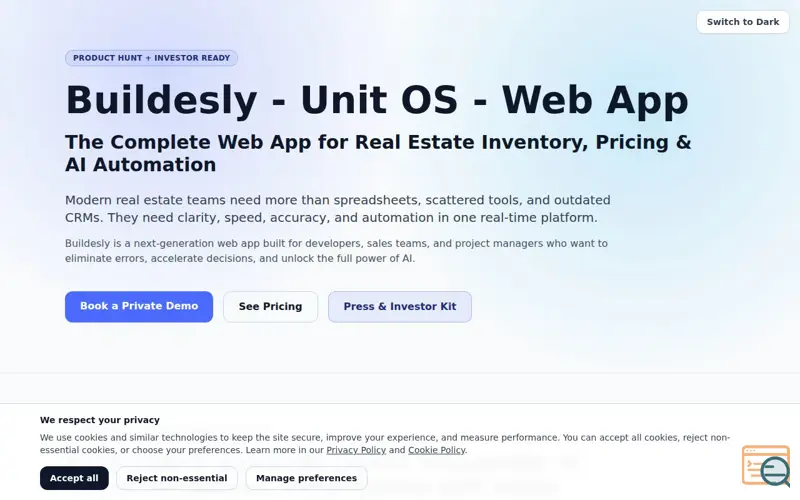 Screenshot of Buildesly - Unit OS - Web App