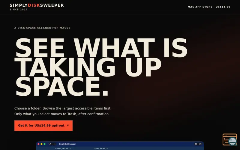 Screenshot of SimplyDiskSweeper