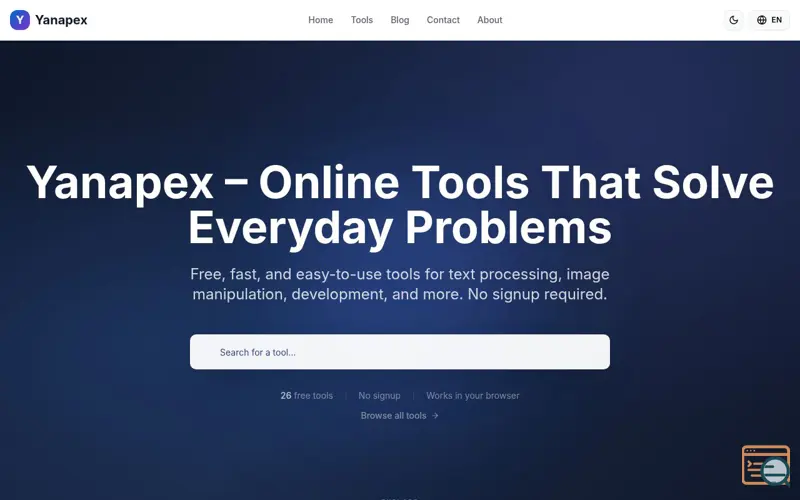 Screenshot of Yanapex