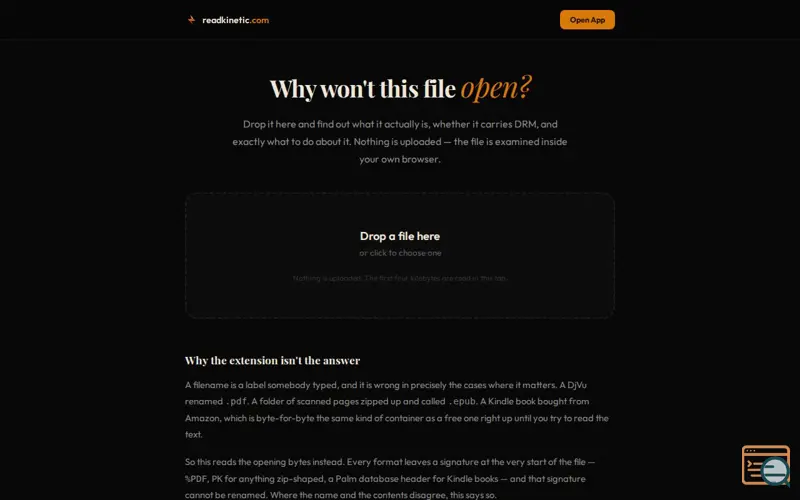 Screenshot of Readkinetic