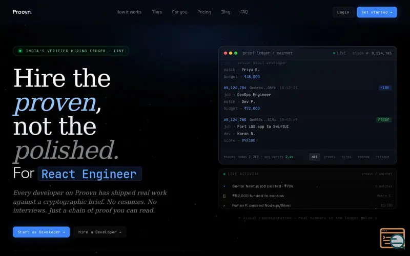 Screenshot of Proovn