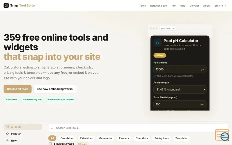 Screenshot of Snap Tool Suite