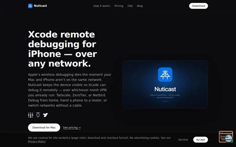 Screenshot of Nuticast