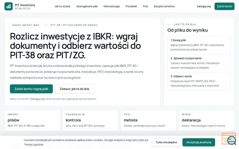 Screenshot of PIT Inwestora