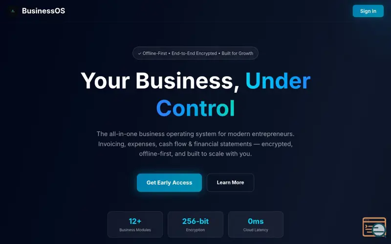 Screenshot of BusinessOS