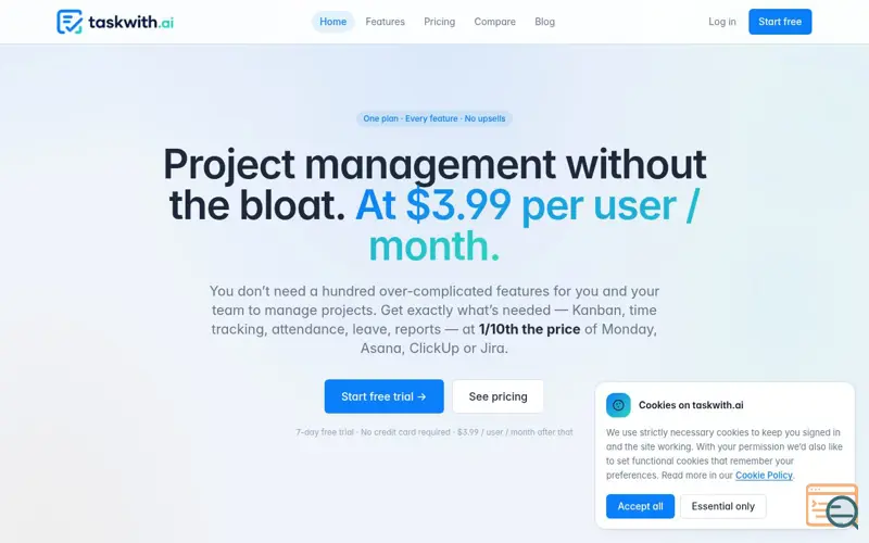 Screenshot of TaskWithAI