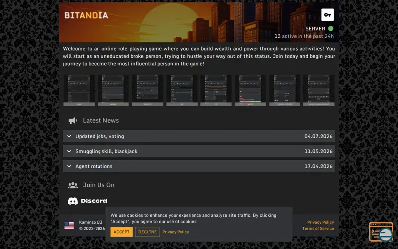 Screenshot of BITANDIA