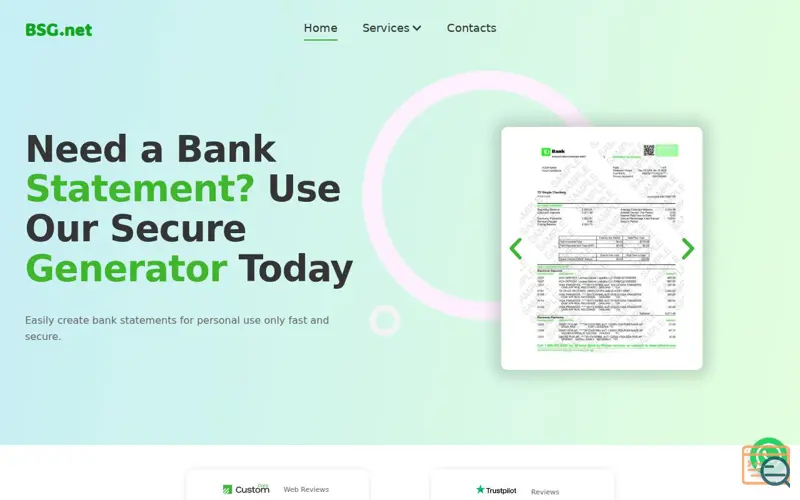 Screenshot of Bankstatementgenerators