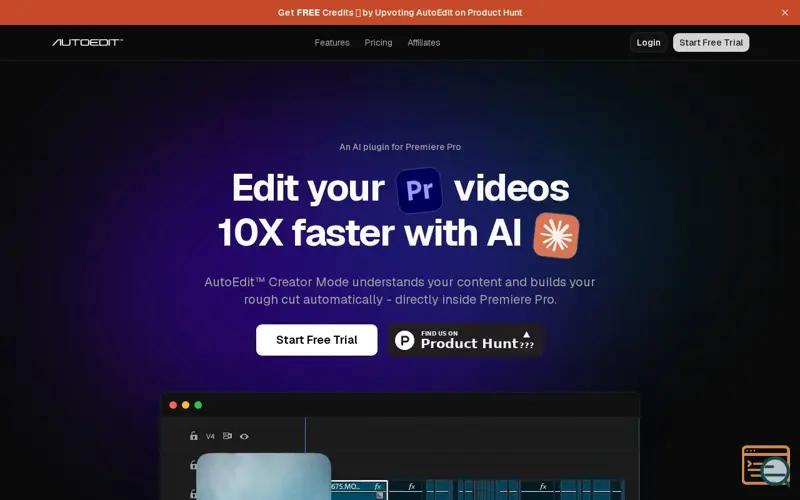 Screenshot of AutoEdit Content Creator Mode, a launch using Hyros