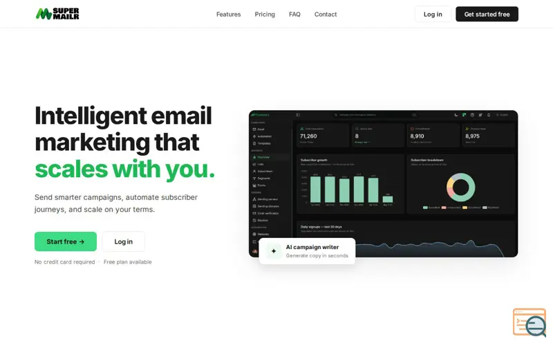 Screenshot of SuperMailr, a launch using Vultr DNS