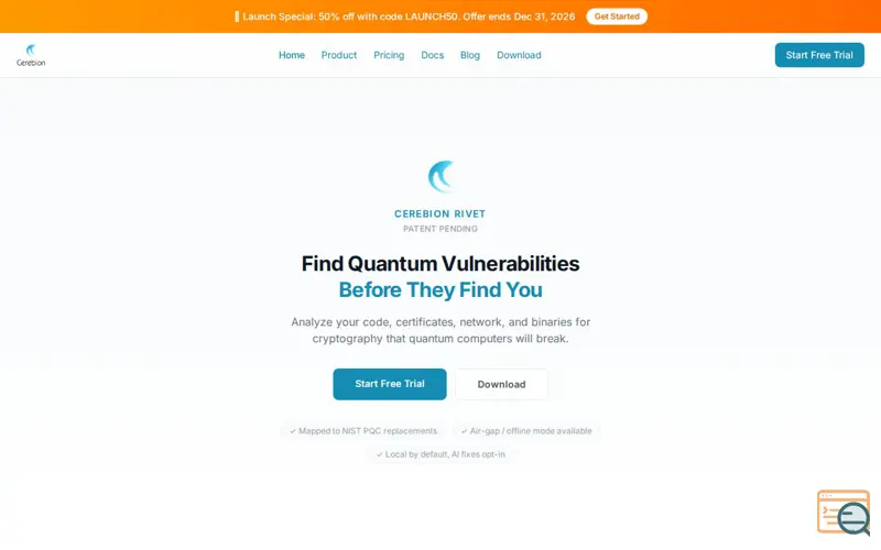 Screenshot of Cerebion Rivet