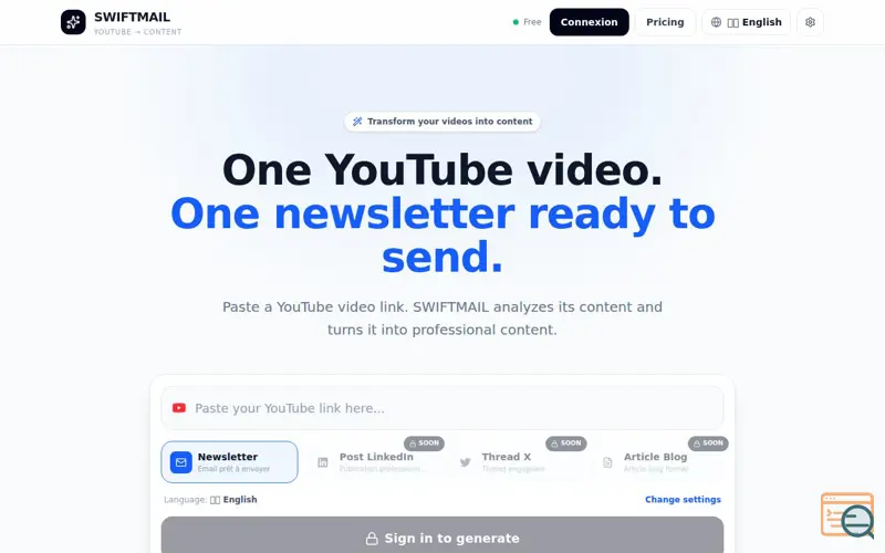 Screenshot of SWIFTMAIL