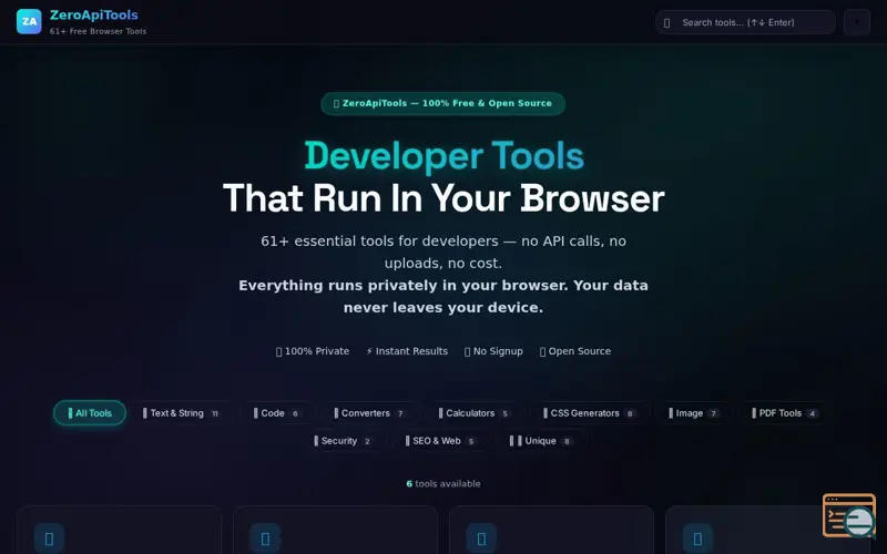 Screenshot of ZeroApiTools