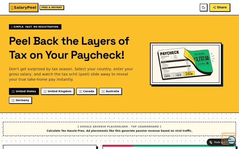 Screenshot of SalaryPeel